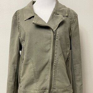 Anthropologie Olive Green Zipper Jacket Large